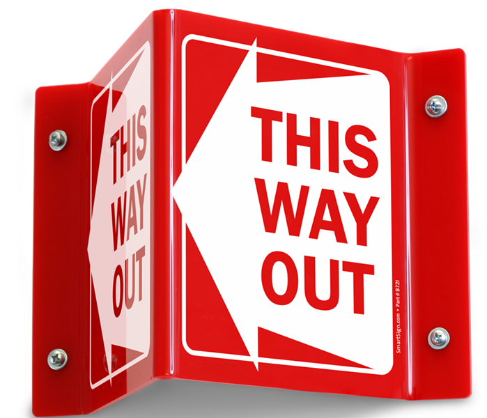 This way out sign