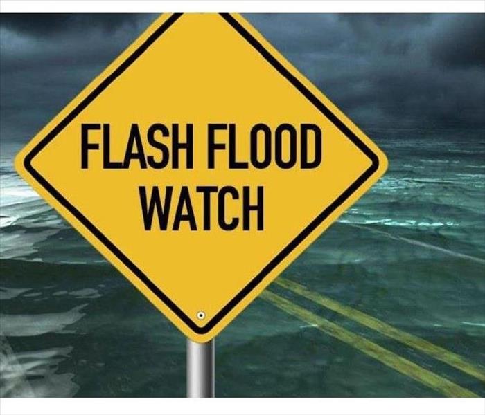 Flash flood warning sign